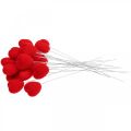 Floristik24 Wtyczka kwiatowa deco serce czerwona wtyczka serce 6x6cm wys.26cm 18 sztuk