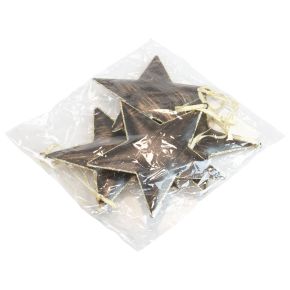 Floristik24 Ozdoby choinkowe gwiazda dekoracyjna metalowa czarne złoto Ø11cm 4szt