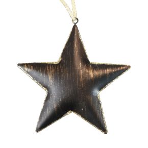 Floristik24 Ozdoba choinkowa dekoracja gwiazda metalowa czarne złoto Ø15cm 3szt