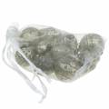 Floristik24 Mini ozdoby choinkowe jesienne owoce i kule masa perłowa, antyczne srebro prawdziwe szkło 3,4–4,4cm 10szt