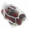 Floristik24 Mini choinka mix jesienne owoce i kule czerwone, srebrne prawdziwe szkło 3,4–4,4cm 10szt