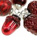 Floristik24 Mini choinka mix jesienne owoce i kule czerwone, srebrne prawdziwe szkło 3,4–4,4cm 10szt