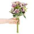 Sztuczny bukiet świątecznych róż z fioletowymi kwiatami, 35 cm, 6 szt. | Floristik24.pl