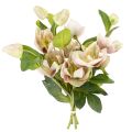 Floristik24 Sztuczna dekoracja kwiatowa w kształcie róży bożonarodzeniowej, bukiet 30 cm, 4 sztuki