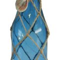 Floristik24 Butelka szklana butelki w kolorze morskiego błękitu z diodą LED wys. 28cm 2szt