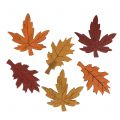 Floristik24 Deco Leaf Mix Wood Yellow, Orange, Dark Red 8cm 18szt.