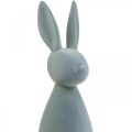Floristik24 Deco Bunny Deco Easter Bunny Flokowany szaro-zielony wys. 69 cm