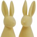 Floristik24 Deco Bunny Deco Easter Bunny Flokowany Jasnożółty W29,5cm 2szt