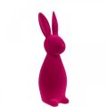 Floristik24 Deco Bunny Różowy Deco Easter Bunny Flokowany W47cm
