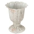 Floristik24 Dekoracyjny puchar metalowy w stylu vintage, szaro-biały, wys. 14,5 cm