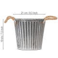 Doniczka dekoracyjna do sadzenia, metalowa z uchwytami, dekoracja metalowa shabby chic Ø21,5cm | Floristik24.pl