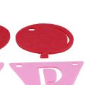 Floristik24 Dekoracyjna girlanda urodzinowa w kształcie łańcuszka z filcu w kolorze różowym 300cm