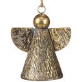 Dekoracyjny dzwonek Anioł bożonarodzeniowy, dekoracja dzwonka bożonarodzeniowego złoty antyczny wygląd 21cm