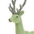 Floristik24 Dekoracyjna figurka jelenia-renifera bożonarodzeniowa zielono-szara wys. 37cm
