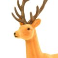 Floristik24 Dekoracyjna figurka jelenia renifera żółtobrązowa flokowana 37cm