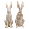 Dekoracyjny królik siedzący deco figurki królik para W37cm 2szt