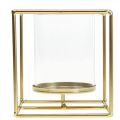 Floristik24 Dekoracyjny świecznik złoty metalowy lampion szklany 12×12×13cm