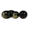 Floristik24 Ozdobne pisanki prawdziwe gęsie jajo czarne ze złotym brokatem wys. 7,5–8,5 cm 10 sztuk