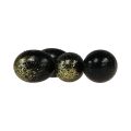 Floristik24 Ozdobne pisanki prawdziwe jajo kurze czarne ze złotym brokatem wys. 5,5–6 cm 10 sztuk