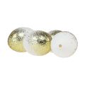 Floristik24 Ozdobne pisanki z prawdziwego białka kurzego jajka ze złotym brokatem wys. 5,5–6 cm 10 sztuk