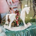 Floristik24 Dekoracyjny koń na biegunach Christmas biały brązowy 37x8x32cm