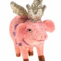 Floristik24 Figura dekoracyjna świnka z koroną 9cm 2szt