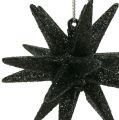 Floristik24 Deco Stars Black Mica 7,5cm 8szt
