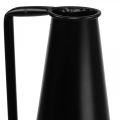 Floristik24 Dekoracyjny wazon metalowy czarny ozdobny dzbanek stożkowy 15x14,5x38cm