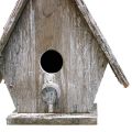 Dekoracyjny domek dla ptaków do zawieszenia Birdhouse Deco Szary W22cm