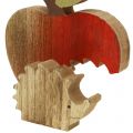 Floristik24 Figurka dekoracyjna jabłko z jeżem czerwona, natura 13cm 3szt.