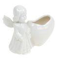 Floristik24 Figurka dekoracyjna aniołek z serduszkiem 9,5cm Biała