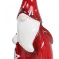 Floristik24 Figura Mikołaja Mikołaja czerwona, biała ceramika W13,5cm 2szt