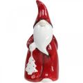 Floristik24 Figurka Świętego Mikołaja Czerwona, Biała Ceramiczna W20cm