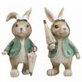 Floristik24 Deco figurki deco królik z parasolką wys.10,5cm 4szt