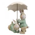 Deco figurki królik para Deco króliki z parasolem wys. 22 cm