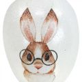 Floristik24 Deco wieszak szklany deco jajka króliczek z brokatem 5x8cm 6szt