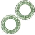 Floristik24 Zielony dekoracyjny wianek z siatki drucianej do projektów DIY, 19 cm, 2 sztuki