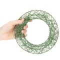 Zielony dekoracyjny wianek z siatki drucianej do projektów DIY, 19 cm, 2 sztuki | Floristik24.pl