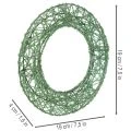 Zielony dekoracyjny wianek z siatki drucianej do projektów DIY, 19 cm, 2 sztuki | Floristik24.pl