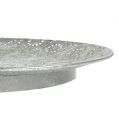 Floristik24 Płytka dekoracyjna srebrna z ornamentem Ø32cm