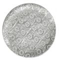 Floristik24 Płytka dekoracyjna srebrna z ornamentem Ø32cm
