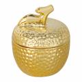 Floristik24 Świeca zapachowa &quot;Spiced Apple&quot; w złotym pudełku na biżuterię jabłko Ø7,2 cm W8,5 cm