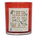 Floristik24 Świeca zapachowa Świąteczna świeca zapachowa w szklanym czerwonym ząbku cynamonu Ø8cm