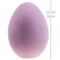 Floristik24 Jajko wielkanocne plastikowe jajko ozdobne fioletowe liliowe flokowane 25cm
