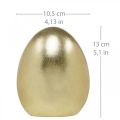Floristik24 Złote ozdobne jajko, ozdoba na Wielkanoc, ceramiczne jajko wys.13cm Ø10,5cm 2szt