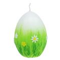 Floristik24 Świece do jajek białe z wzorem 6,5cm 6szt