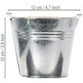 Wiadro Ø12cm wys.10cm 8 szt. Cynkowe, błyszczące | Floristik24.pl
