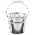 Floristik24 Wiadro Ø14cm H12cm 6 szt. Cynkowe, błyszczące