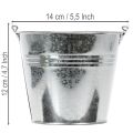Wiadro Ø14cm H12cm 6 szt. Cynkowe, błyszczące | Floristik24.pl