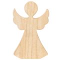 Drewniana figurka dekoracyjna anioła z jasnego naturalnego drewna, ozdoba świąteczna, 30 cm | Floristik24.pl